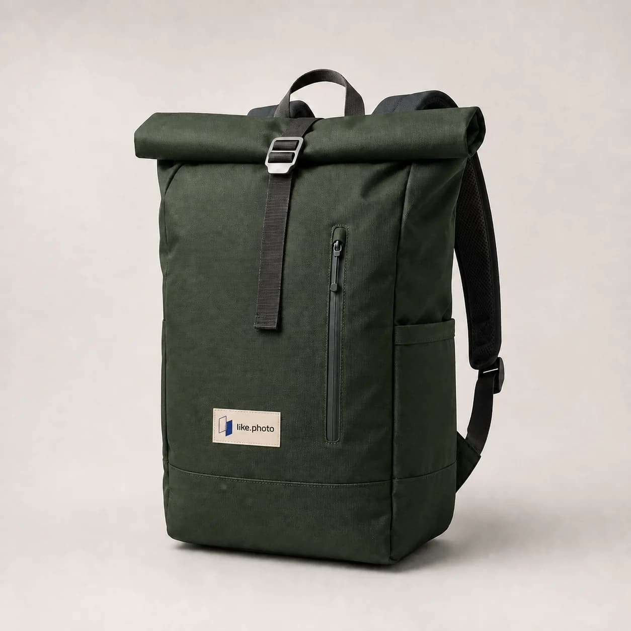 Green Rove backpack against a light background, used as the source image