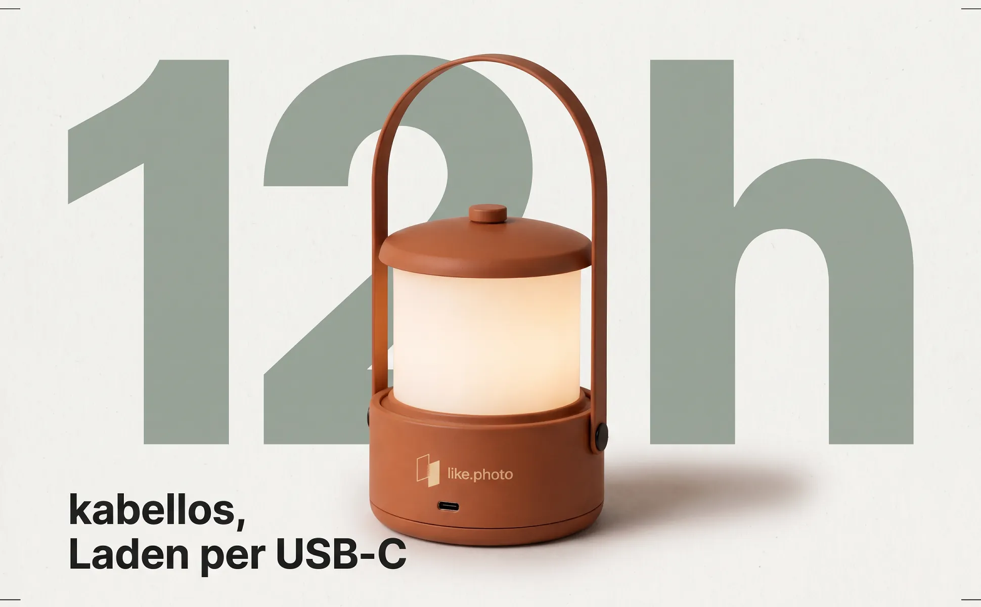 A+ Bild „Riesenzahl“ für Kabellose Tischleuchte im Stil Editorial: 12h, kabellos, Laden per USB-C