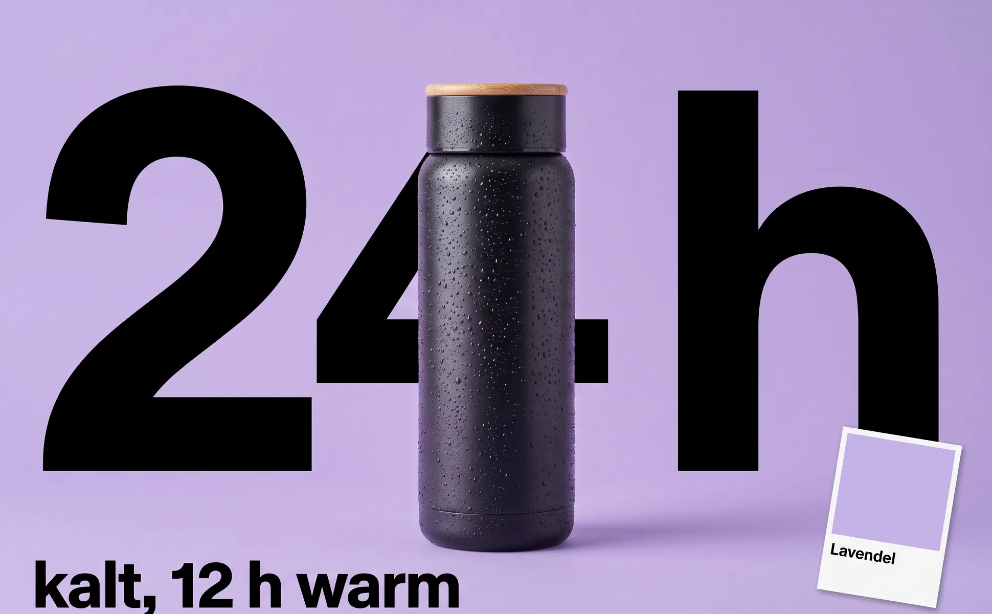 A+ Bild „Riesenzahl“ für Isolierflasche, 750 ml im Stil Farbkarte: 24 h, kalt, 12 h warm, Lavendel
