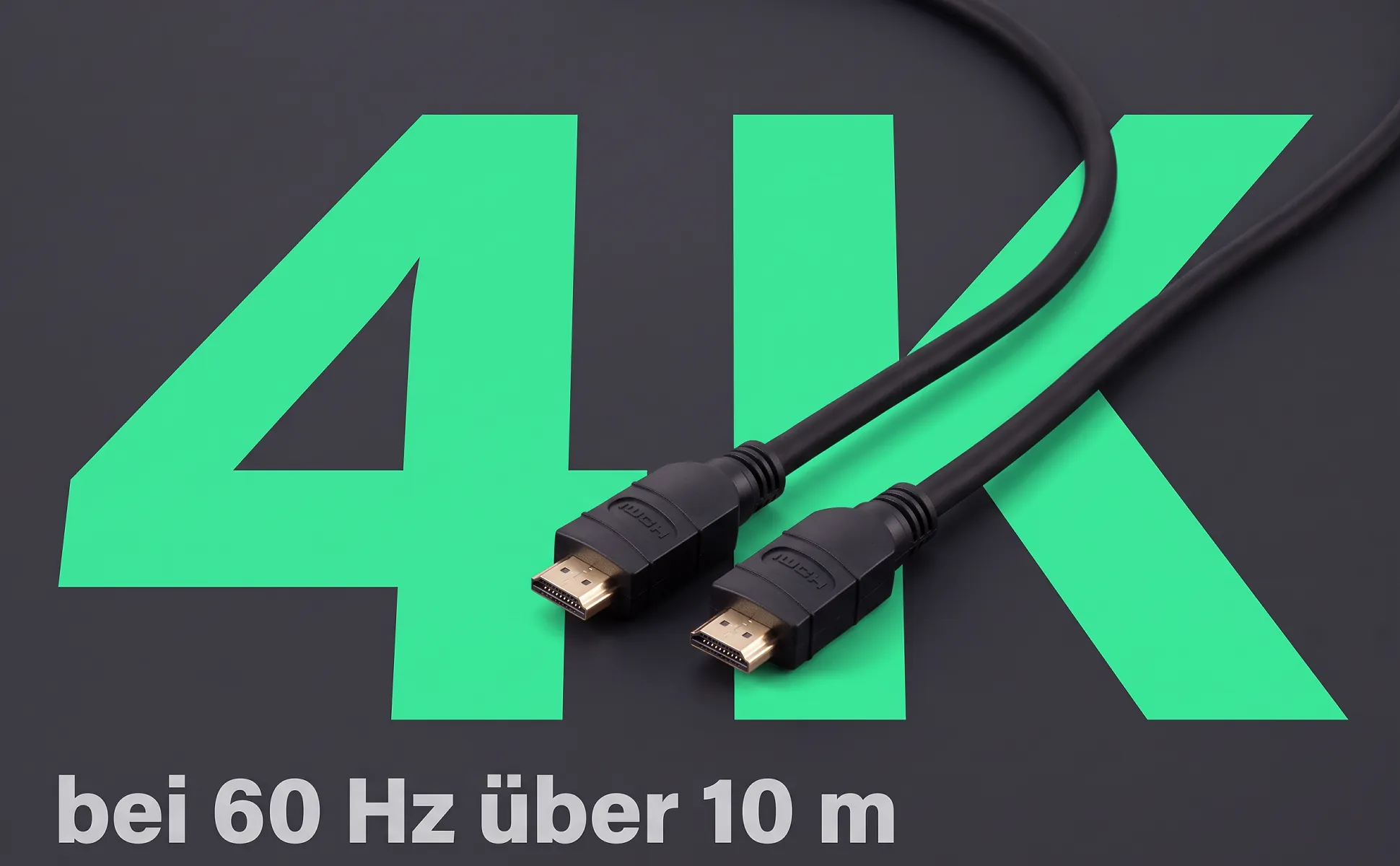 A+ Bild „Riesenzahl“ für HDMI-Kabel, 10 m im Stil Graphit-Poster: 4K, bei 60 Hz über 10 m