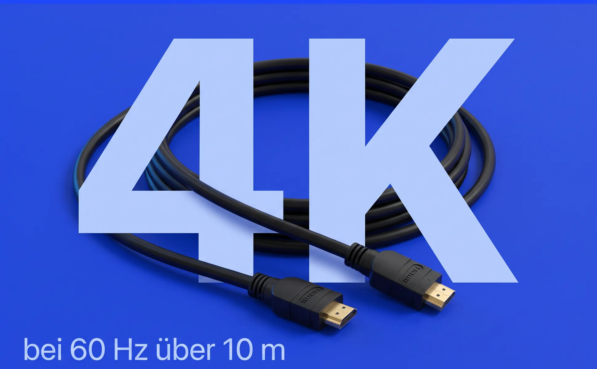 A+ Bild „Riesenzahl“ für HDMI-Kabel, 10 m im Stil Poster Kobalt: 4K, bei 60 Hz über 10 m