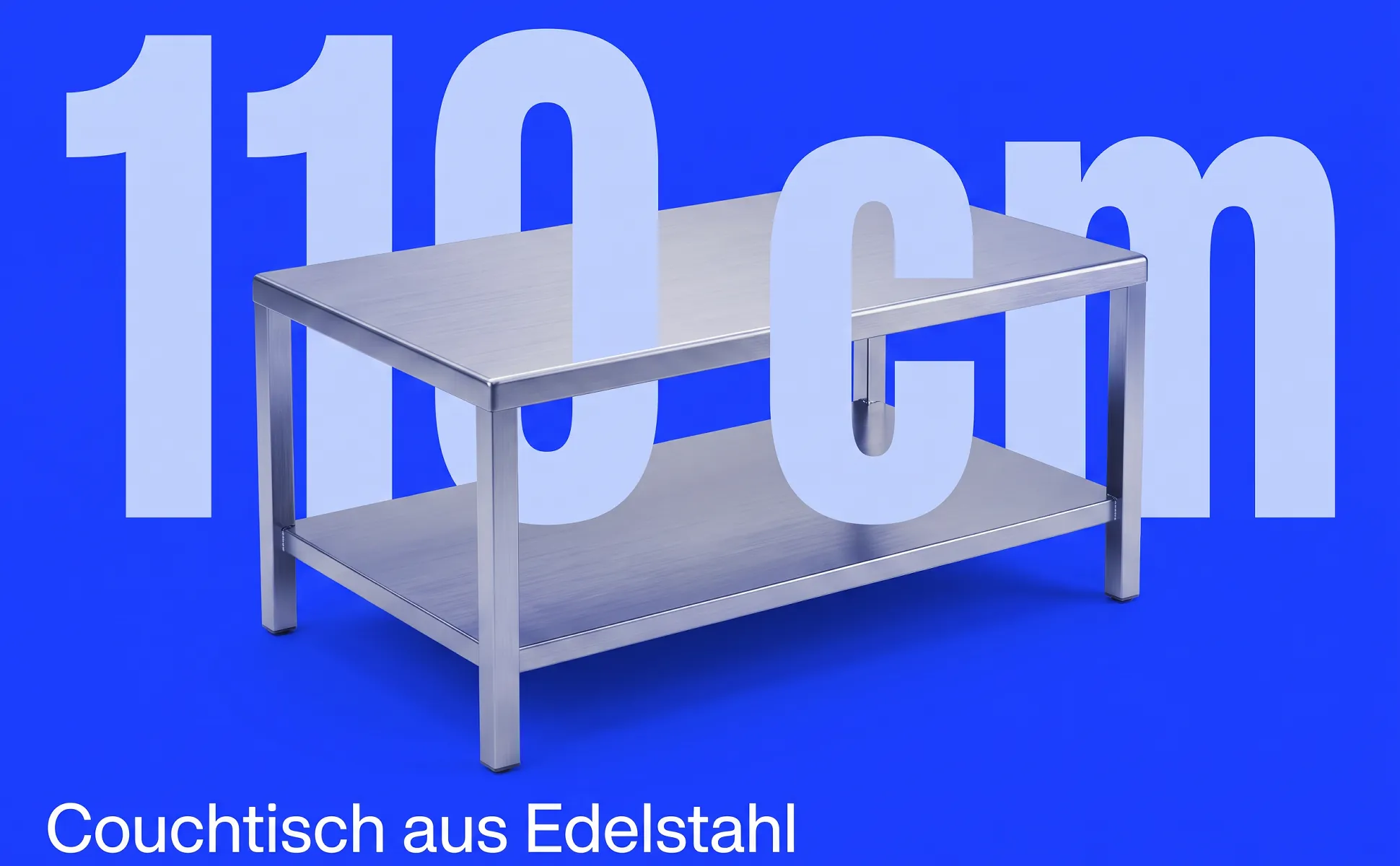 A+ Bild „Riesenzahl“ für Couchtisch aus Edelstahl im Stil Poster Kobalt: 110 cm, Couchtisch aus Edelstahl