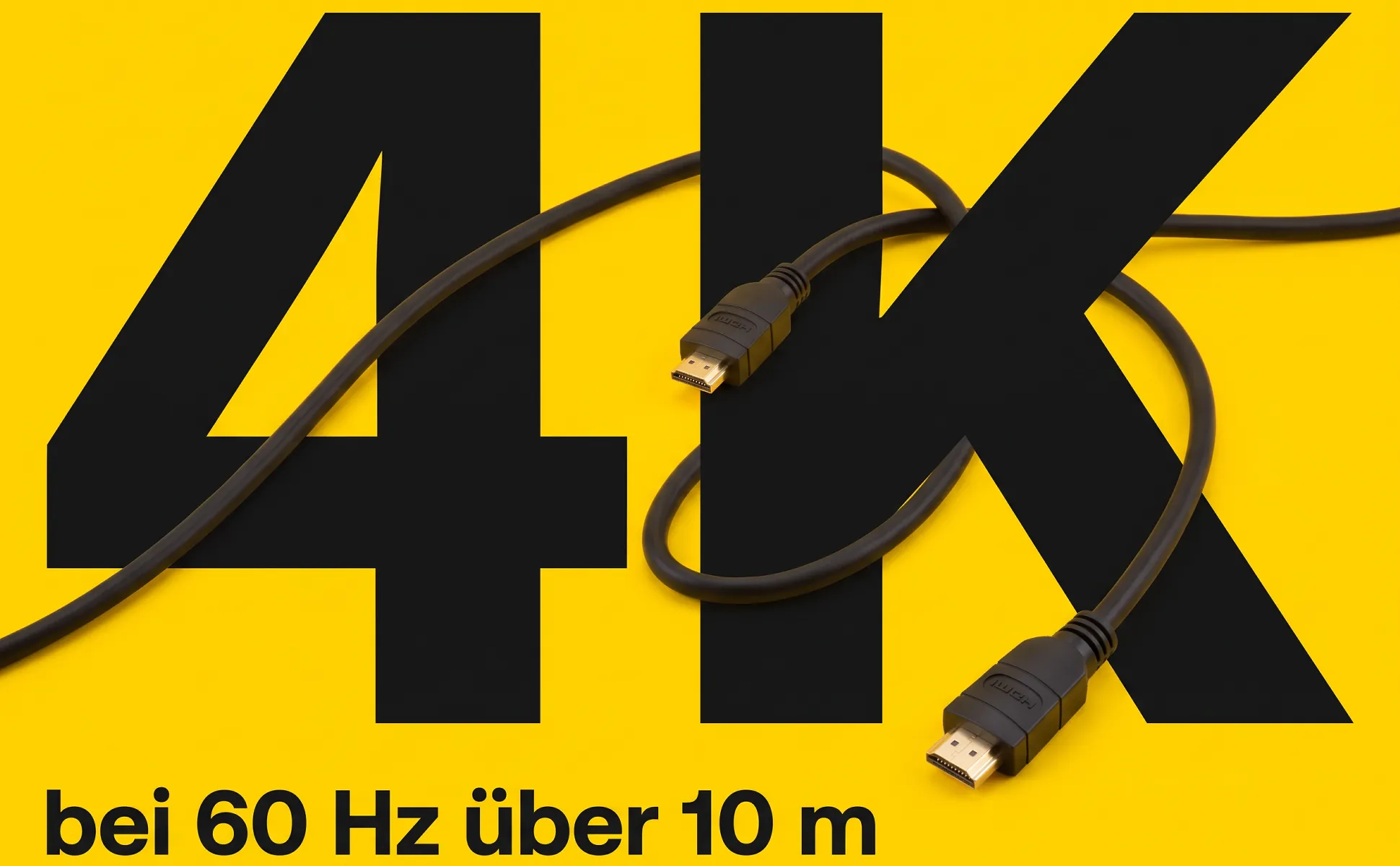 A+ Bild „Riesenzahl“ für HDMI-Kabel, 10 m im Stil Poster Signal: 4K, bei 60 Hz über 10 m