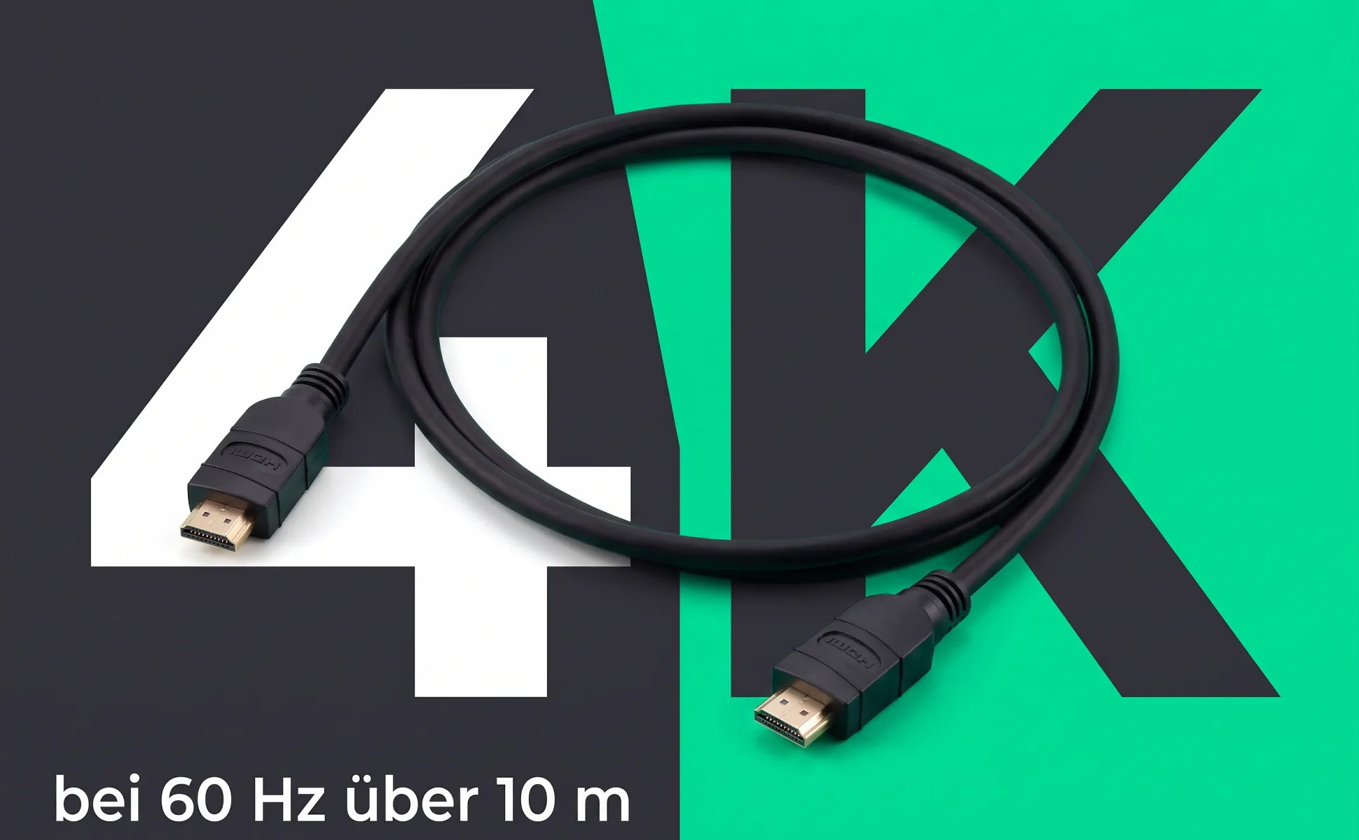 A+ Bild „Riesenzahl“ für HDMI-Kabel, 10 m im Stil Split-Screen: 4K, bei 60 Hz über 10 m