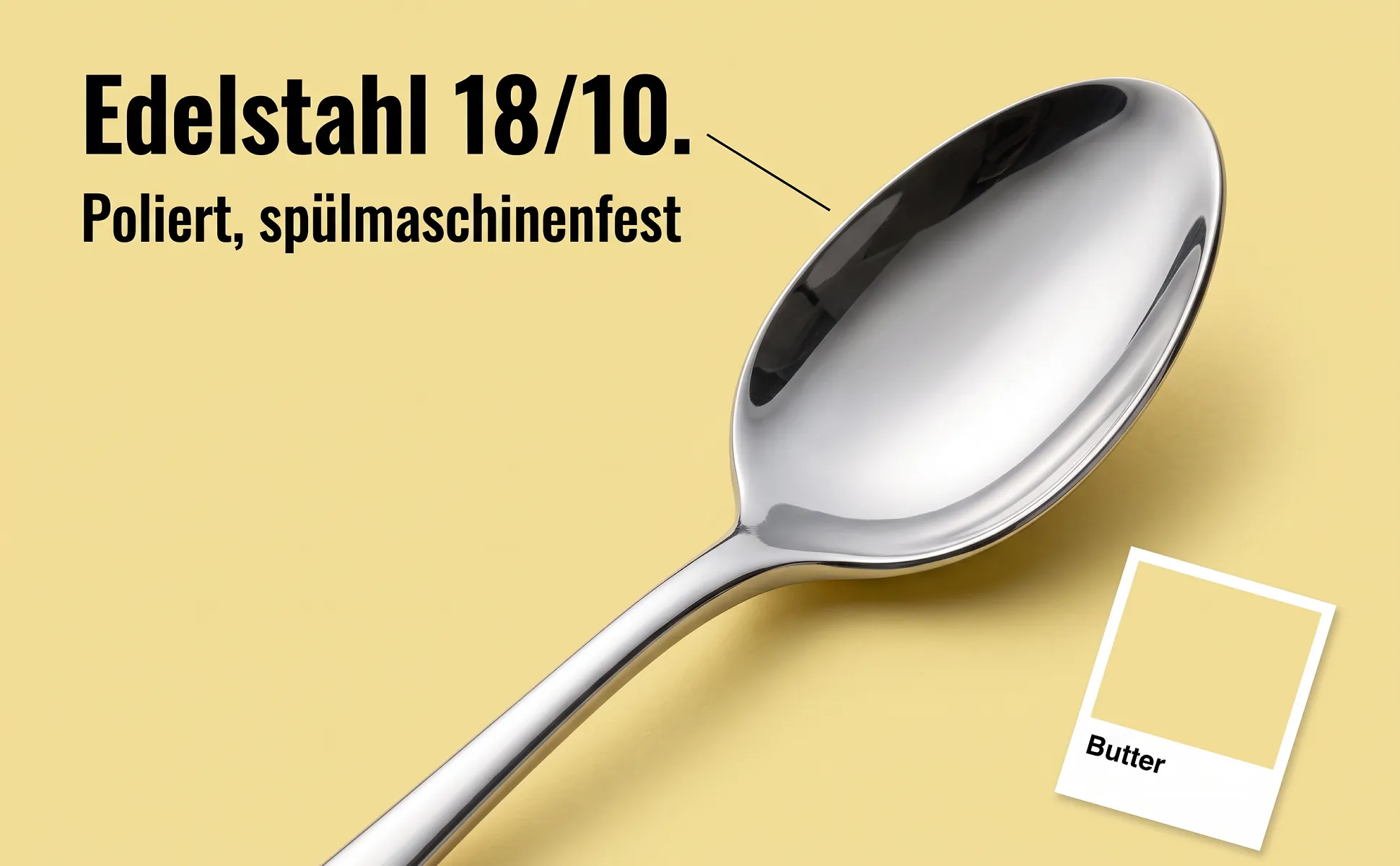 A+ Bild „Makro-Detail“ für Besteckset, 30 Teile im Stil Farbkarte: Edelstahl 18/10., Poliert, spülmaschinenfest, Butter