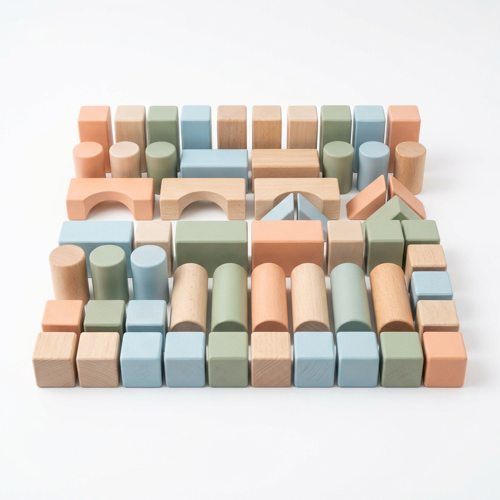 Holzbausteine 50tlg Pastell